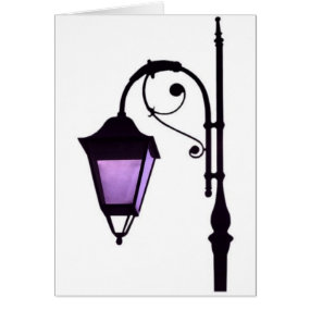 vintage street light w/ purple glass card