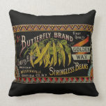 Vintage String Beans Label Pillow
