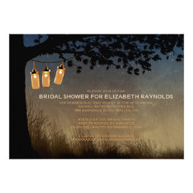 Vintage String Lights Bridal Shower Invitations Cards