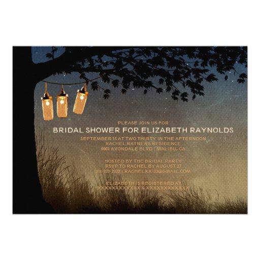 Vintage String Lights Bridal Shower Invitations