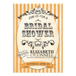 Vintage Striped Bridal Shower Invitation-orange invitations