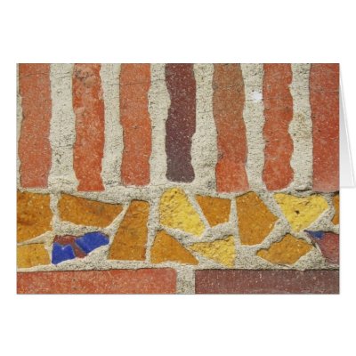 Vintage Striped Mosaic Tile Greeting Card by JuJuGardens