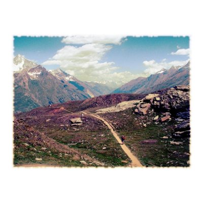 Vintage style Alpine View Postcard postcard