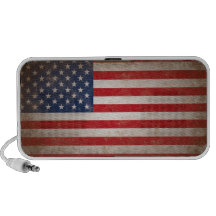 Vintage Style American Flag Patriotic Design Laptop Speaker