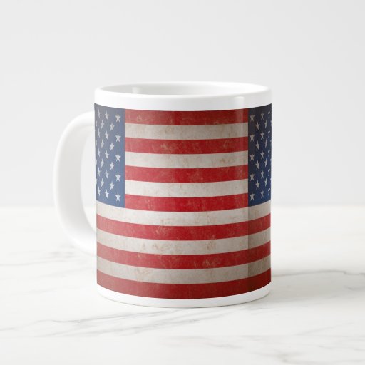 Vintage Style American Flag Patriotic Design Extra Large Mugs from ...