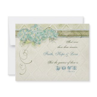 Vintage Style Aqua Hydrangea - RSVP Response Card invitation