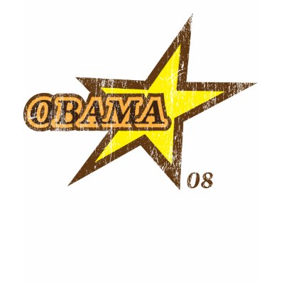 Vintage Style Barack Obama Star T Shirt by obamayeswecan