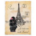 Vintage Style Black Poodle Eiffel Tower Print Personalized Flyer