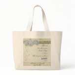 Vintage Style Blue Hydrangea Floral Swirl Damask Canvas Bags