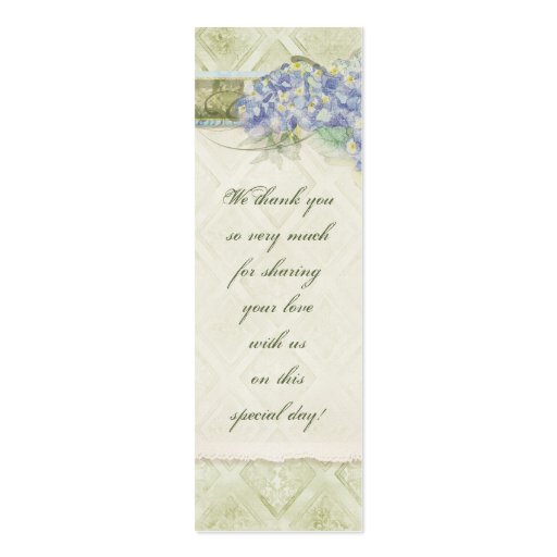 Customizable Vintage Style Blue Hydrangea Floral Swirl Damask Business Card