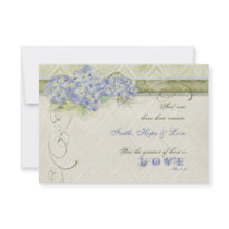 Vintage Style Blue Hydrangea Floral Swirl Damask Invite