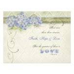 Vintage Style Blue Hydrangea Floral Swirl Damask Custom Invitations