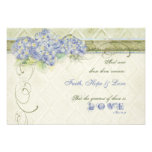 Vintage Style Blue Hydrangea Floral Swirl Damask Invite