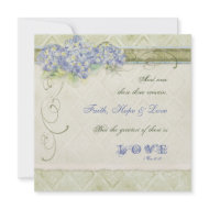 Vintage Style Blue Hydrangea - Wedding Invitation invitation