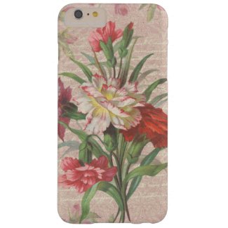 Vintage style bouquet on aged floral and script barely there iPhone 6 plus case