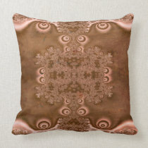 Vintage Style Brown Metal Fractal Pattern pillows