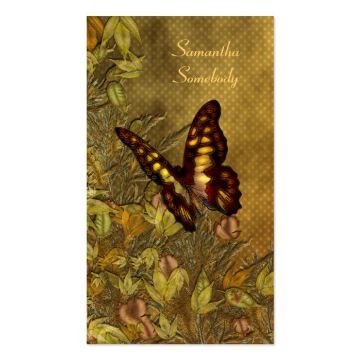Vintage Style Butterfly Illustration Business Card (front side)