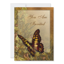 Vintage Style Butterfly Illustration Invitations
