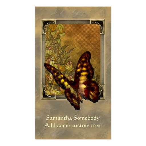 Vintage Style Butterfly Illustration Profile Card Business Card Templates (front side)