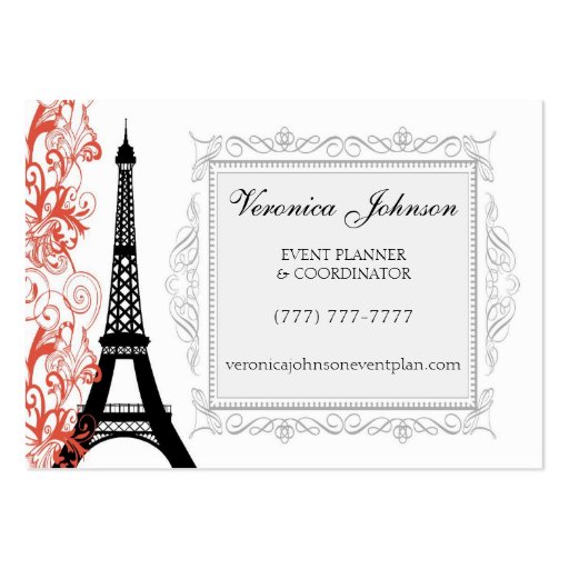 Vintage Style Eiffel Tower Paris Business Card (front side)