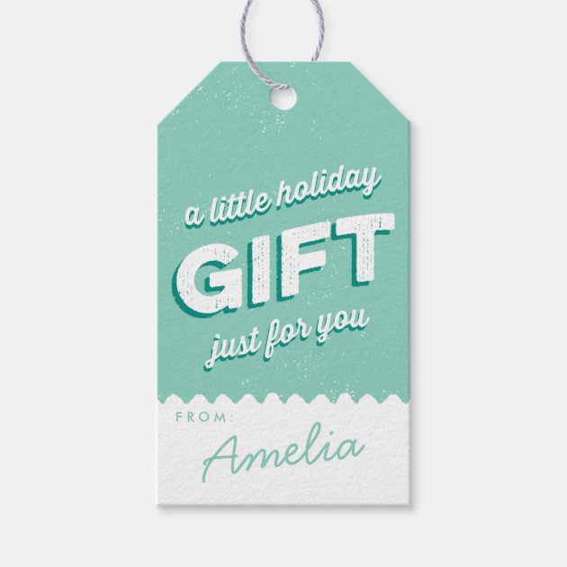 Vintage Style Holiday mint and white Pack Of Gift Tags