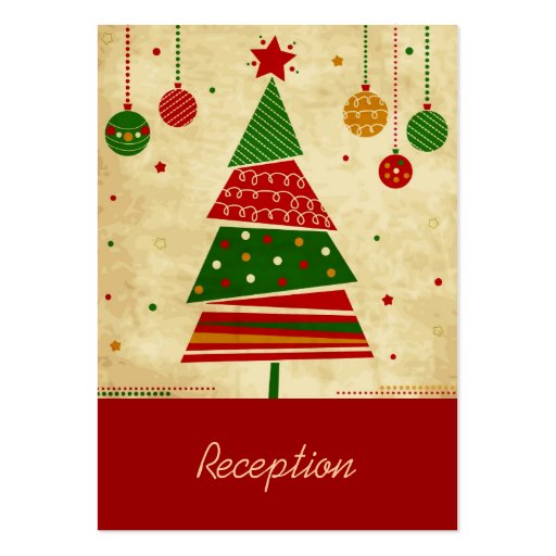 Vintage Style Holiday Reception Card Business Card Template (front side)
