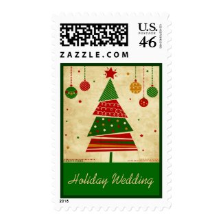 Vintage Style Holiday Wedding Postage