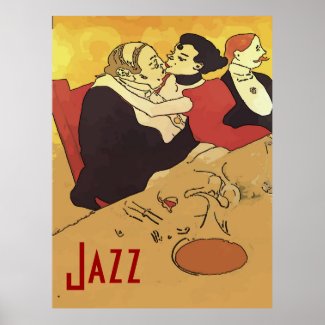 Vintage Style Jazz Kiss Poster