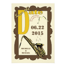 Vintage Style Jazz Save the Date Custom Announcement
