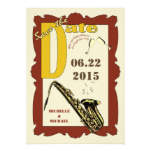 Vintage Style Jazz Save the Date Invites