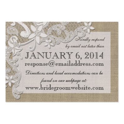 Vintage Style Lace Design Insert card Business Cards