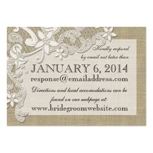 Vintage Style Lace Design Insert card Business Cards (front side)