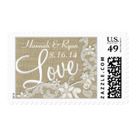 Vintage Style Lace Design Love Postage Stamps
