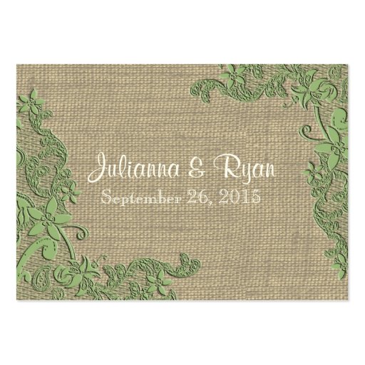 Vintage Style Lace Design Place Card Business Card Template (back side)