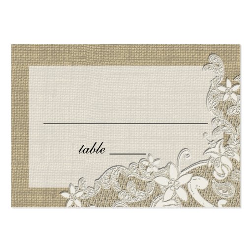 Vintage Style Lace Design place card Business Cards (front side)