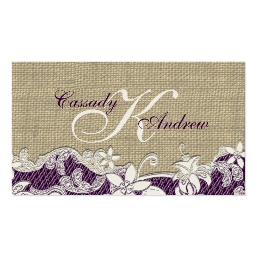 Vintage Style Lace Design place card Business Card Template (back side)