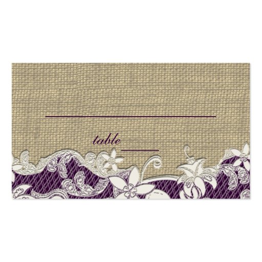 Vintage Style Lace Design place card Business Card Template (front side)