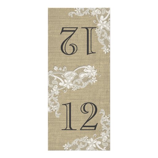 Vintage Style Lace Design Table Number Custom Announcements