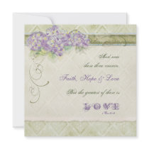 Vintage Style Lilac Hydrangea - Wedding Invitation