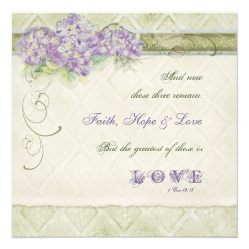 Vintage Style Lilac Hydrangea - Wedding Invitation