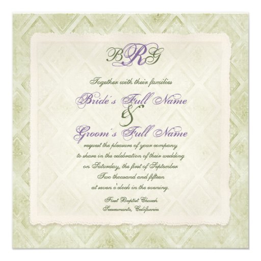 Vintage Style Lilac Hydrangea - Wedding Invitation