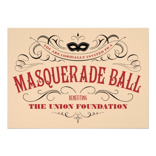 Vintage Style Masquerade Ball Invitations