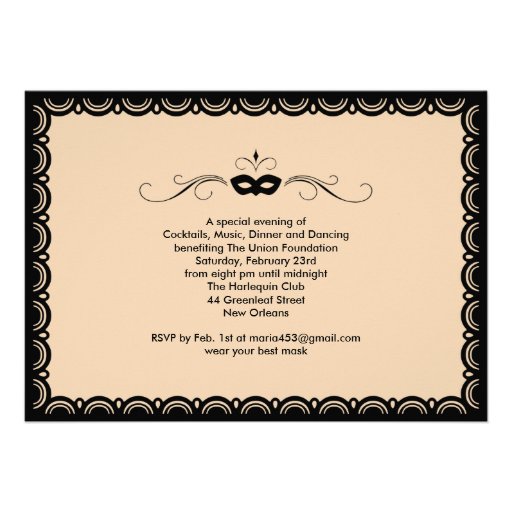 Vintage Style Masquerade Ball Invitations