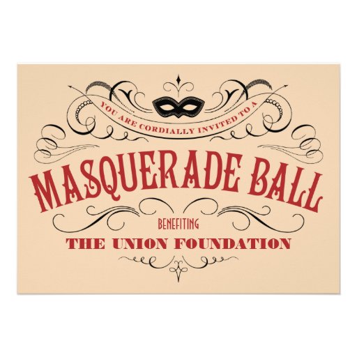 Vintage Style Masquerade Ball Invitations
