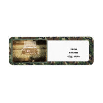 Vintage Style Military Jeep Return Address Label