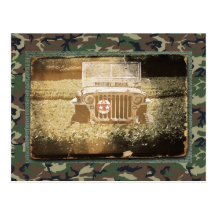 Vintage Style Military Jeep Postcards