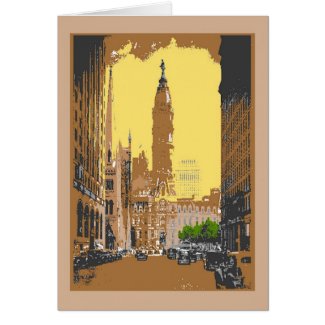 Vintage Style Philadelphia City Hall card