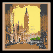 Vintage Style Philadelphia City Hall invitations