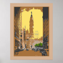 Vintage Style Philadelphia City Hall posters