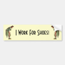 Vintage Style Pin-up with New Shoes Bumper Sticker